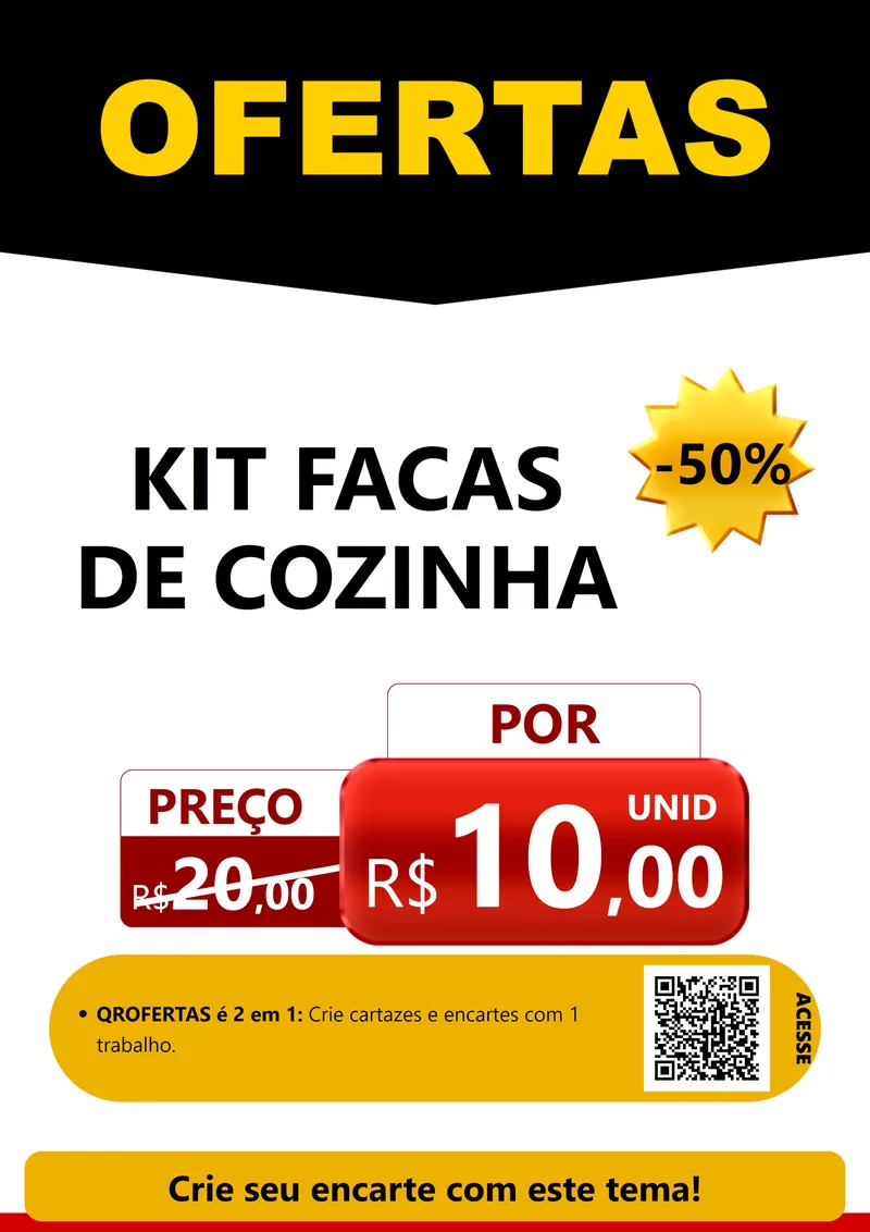 Modelo de Cartaz para Cartaz A4 Vertical com o tema Ofertas Preto e Vermelho Cartaz para Utilidades Domésticas