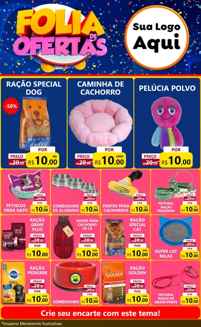 Modelo de Encarte para Encarte Grande com o tema Folia de Ofertas para Pet Shop