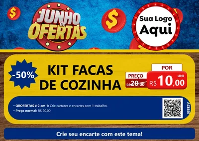 Modelo de Cartaz para Cartaz A4 Horizontal com o tema Junho de Ofertas para Utilidades Domésticas