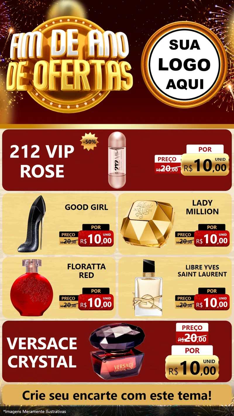 Modelo de TV para TV Vertical com o tema Fim de Ano de Ofertas para Perfumes