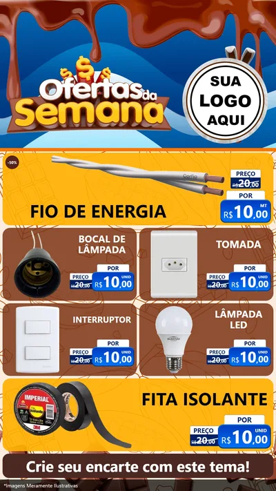 Modelo de TV para TV Vertical com o tema Ofertas da Semana - Páscoa para Materiais Elétricos