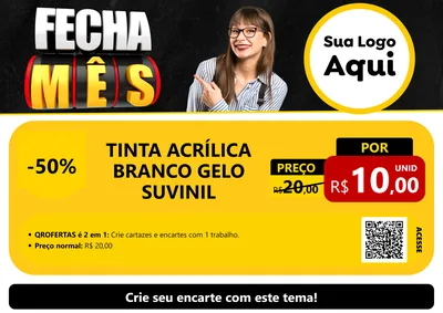 Modelo de Cartaz para Cartaz A4 Horizontal com o tema Fecha Mês para Tintas e Ferramentas