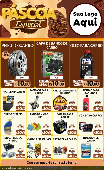 Modelo de Encarte para Encarte Grande com o tema Páscoa Especial para Auto peças