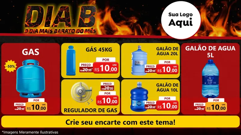 Modelo de TV para TV Horizontal com o tema Dia B para Água e gás