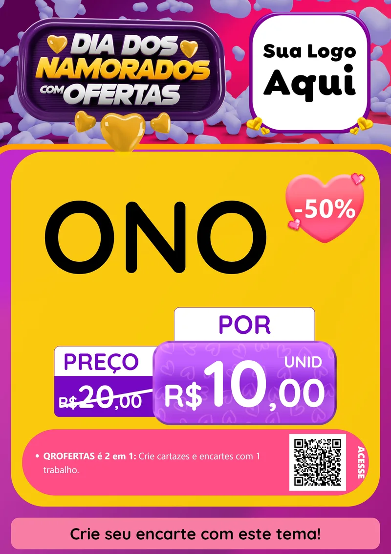 Modelo de Cartaz para Cartaz A4 Vertical com o tema Dia Dos Namorados Com Ofertas para Óticas