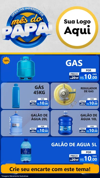 Modelo de TV para TV Vertical com o tema Ofertas Imperdíveis Mês Do Papai para Água e gás