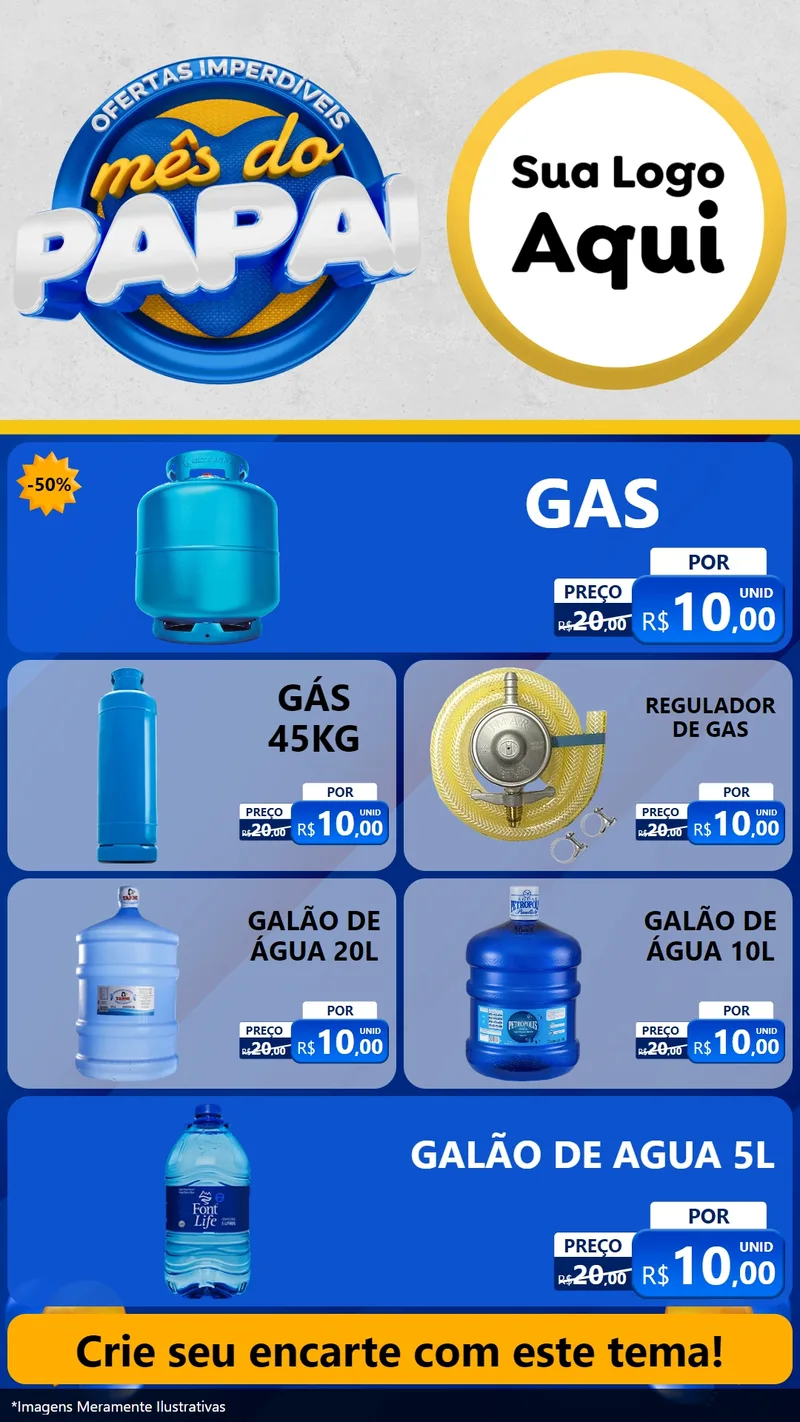 Modelo de TV para TV Vertical com o tema Ofertas Imperdíveis Mês Do Papai para Água e gás