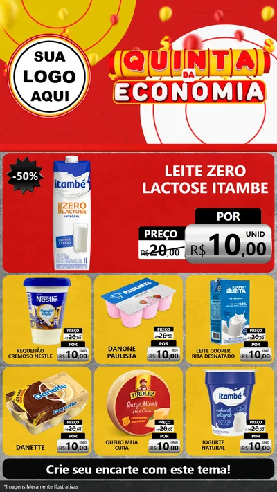 Modelo de Rede Social para Stories com o tema Quinta da Economia para Frios e Laticínios