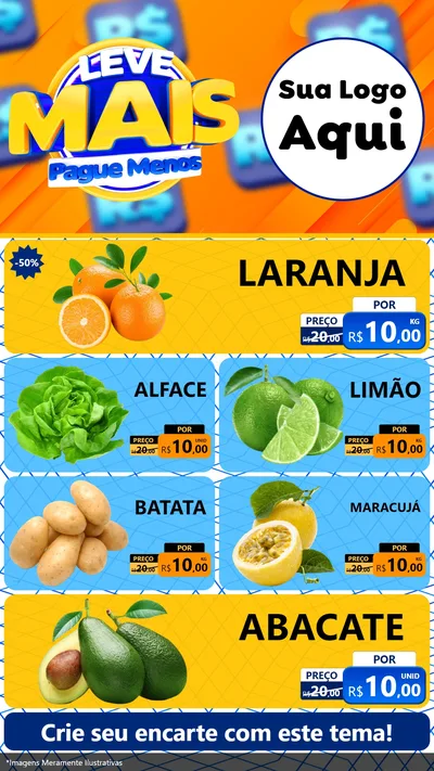 Modelo de TV para TV Vertical com o tema Leve Mais, Pague Menos para Hortifrúti