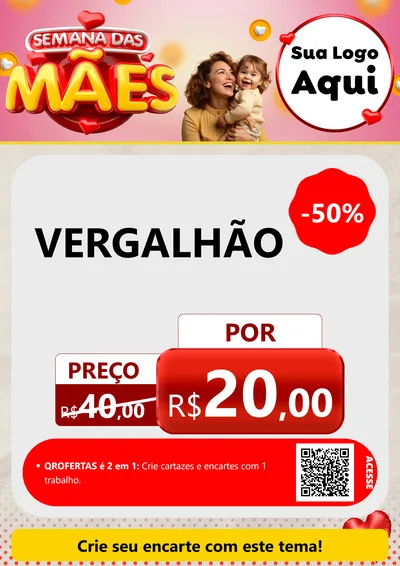 Modelo de Cartaz para Cartaz A4 Vertical com o tema Semana das Mães para Ferragens