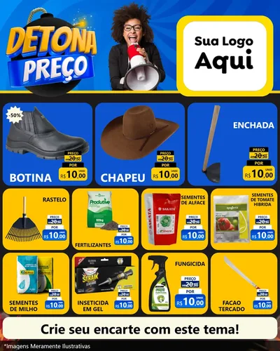 Modelo de Rede Social para Feed Instagram com o tema Detona Preços para Agropecuária