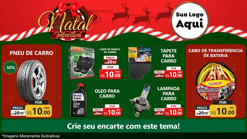 Modelo de TV para TV Horizontal com o tema Natal Imperdível para Auto peças