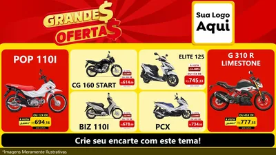 Modelo de TV para TV Horizontal com o tema Grandes Ofertas para Concessionaria de Motos
