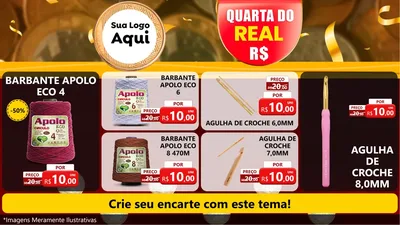 Modelo de TV para TV Horizontal com o tema Quarta do Real para Armarinho e Aviamentos