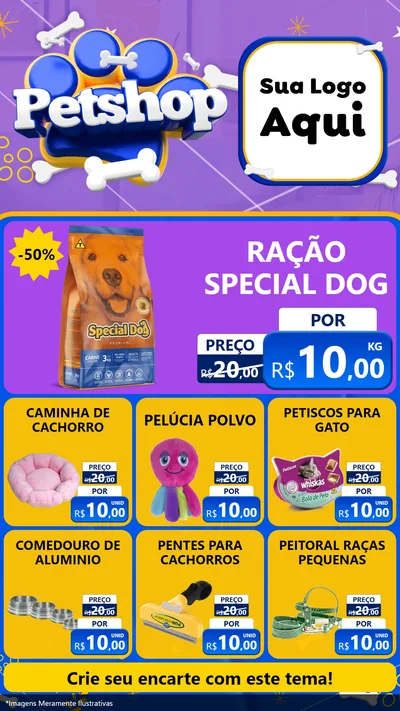 Modelo de Rede Social para Stories com o tema Petshop para Pet Shop