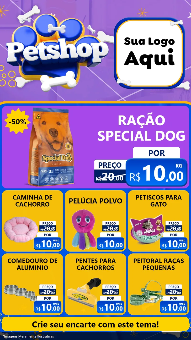 Modelo de Rede Social para Stories com o tema Petshop para Pet Shop