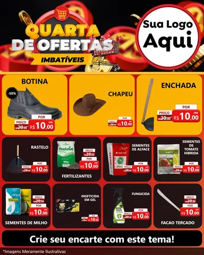 Modelo de Rede Social para Feed Instagram com o tema Quarta de Ofertas Imbatíveis para Agropecuária