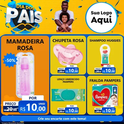 Modelo de Rede Social para Feed Facebook com o tema Dia dos Pais para Bebês