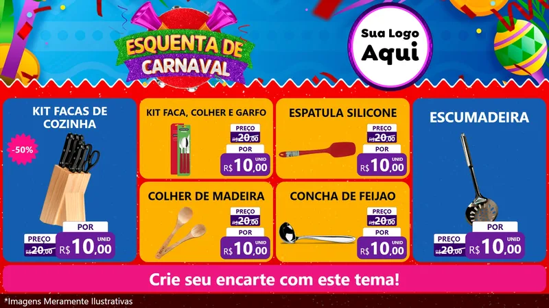 Modelo de TV para TV Horizontal com o tema Esquenta de Carnaval para Utilidades Domésticas