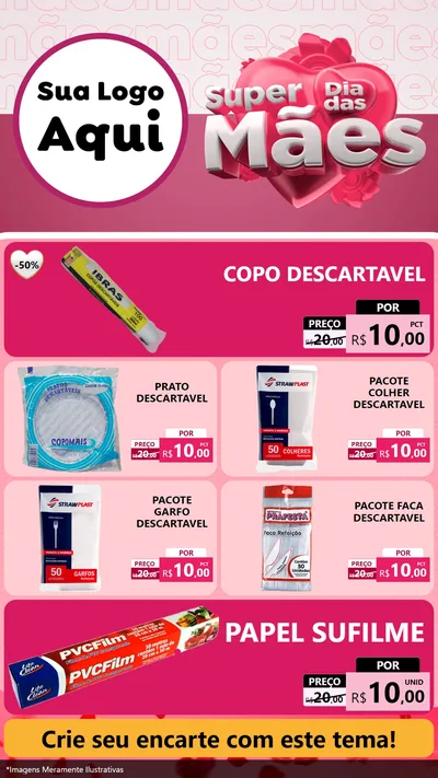 Modelo de TV para TV Vertical com o tema Super Dia Das Mães para Embalagens
