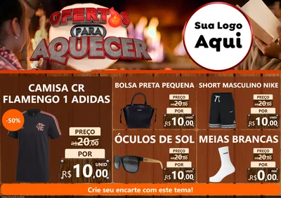 Modelo de Encarte para Encarte A4 Horizontal com o tema Ofertas Para Aquecer para Roupas e acessórios