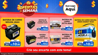 Modelo de TV para TV Horizontal com o tema Ofertas Da Semana para Baterias Elétricas