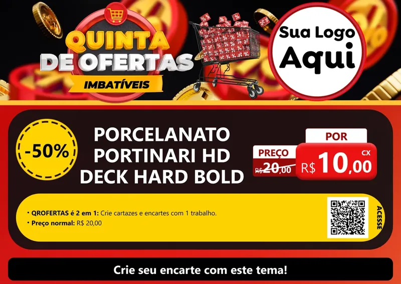 Modelo de Cartaz para Cartaz A4 Horizontal com o tema Quinta de Ofertas Imbatíveis para Pisos e revestimentos