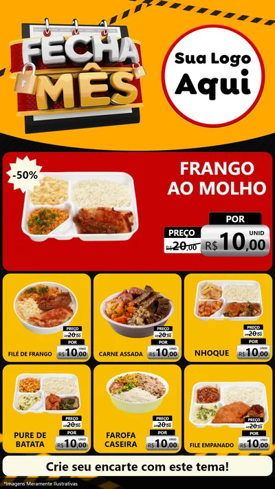 Modelo de Rede Social para Stories com o tema Fecha Mês para Restaurante