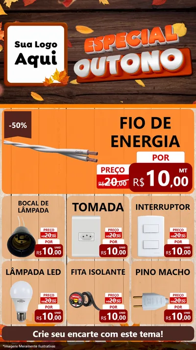 Modelo de Rede Social para Stories com o tema Especial Outono para Materiais Elétricos