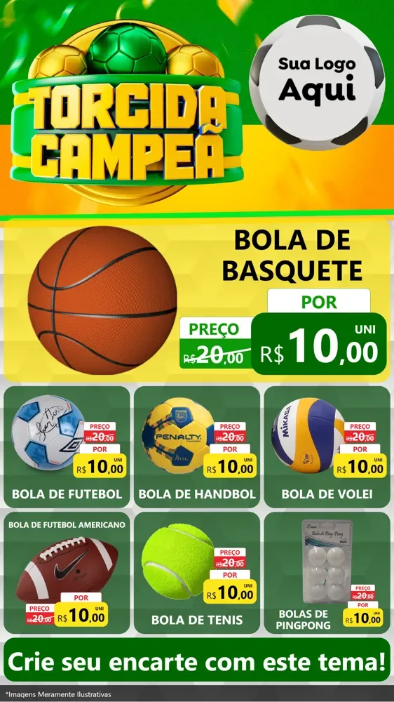 Modelo de Rede Social para Stories com o tema Torcida Campeã - Copa para Artigos Esportivos