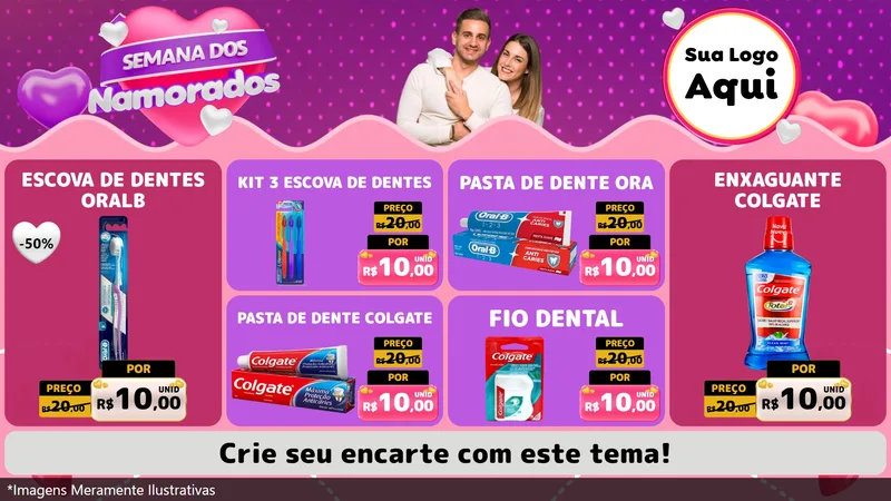 Modelo de TV para TV Horizontal com o tema Semana dos Namorados para Higiene Pessoal