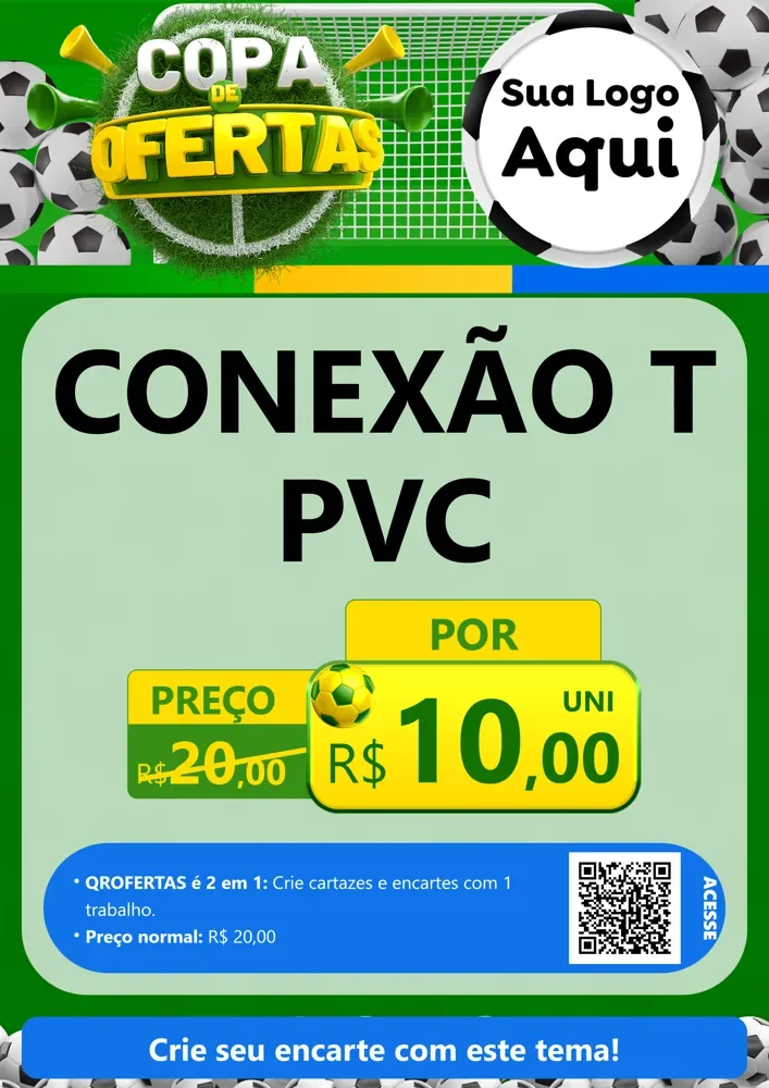 Modelo de Cartaz para Cartaz A4 Vertical com o tema Copa De Ofertas para Tubos e conexões
