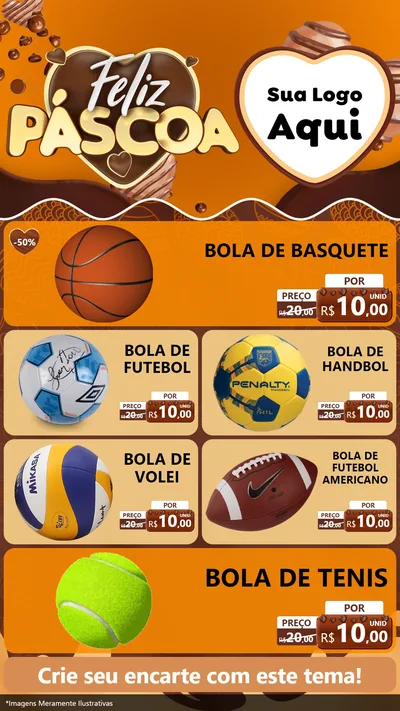 Modelo de TV para TV Vertical com o tema Feliz Páscoa para Artigos Esportivos