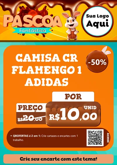 Modelo de Cartaz para Cartaz A4 Vertical com o tema Páscoa Fantástica para Roupas e acessórios