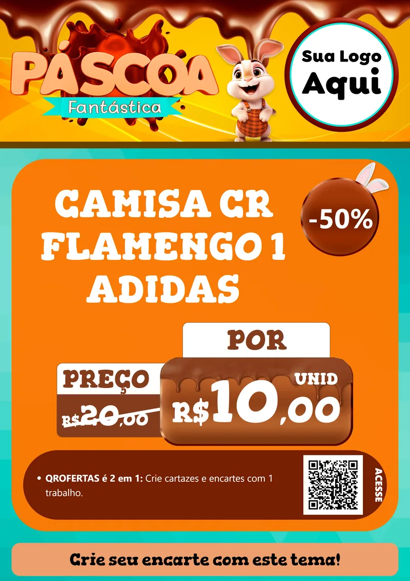 Modelo de Cartaz para Cartaz A4 Vertical com o tema Páscoa Fantástica para Roupas e acessórios