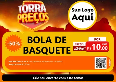 Modelo de Cartaz para Cartaz A4 Horizontal com o tema Torra Preços para Artigos Esportivos