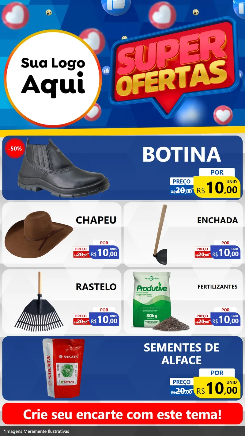 Modelo de TV para TV Vertical com o tema Super Ofertas para Agropecuária