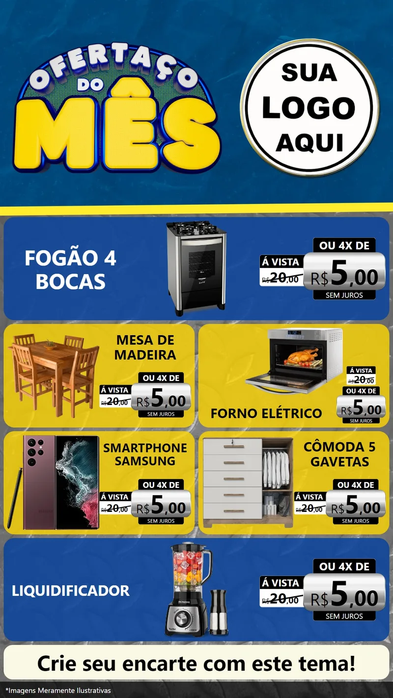 Modelo de TV para TV Vertical com o tema Ofertaço do Mês - Móveis e Eletro para Móveis e Eletro