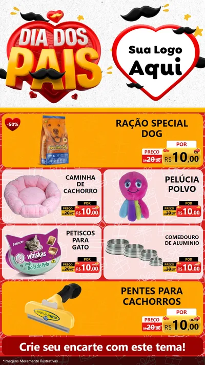 Modelo de TV para TV Vertical com o tema Dia dos Pais para Pet Shop