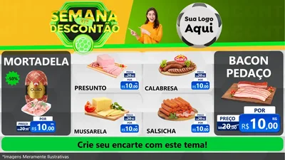 Modelo de TV para TV Horizontal com o tema Semana de Descontão - Copa para Frios e Laticínios