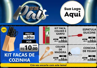 Modelo de Encarte para Encarte A4 Horizontal com o tema Sorteio Dia Dos Pais para Utilidades Domésticas