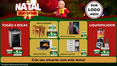 Modelo de TV para TV Horizontal com o tema Natal da Economia para Móveis e Eletro