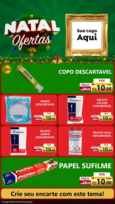Modelo de TV para TV Vertical com o tema Natal de Ofertas para Embalagens