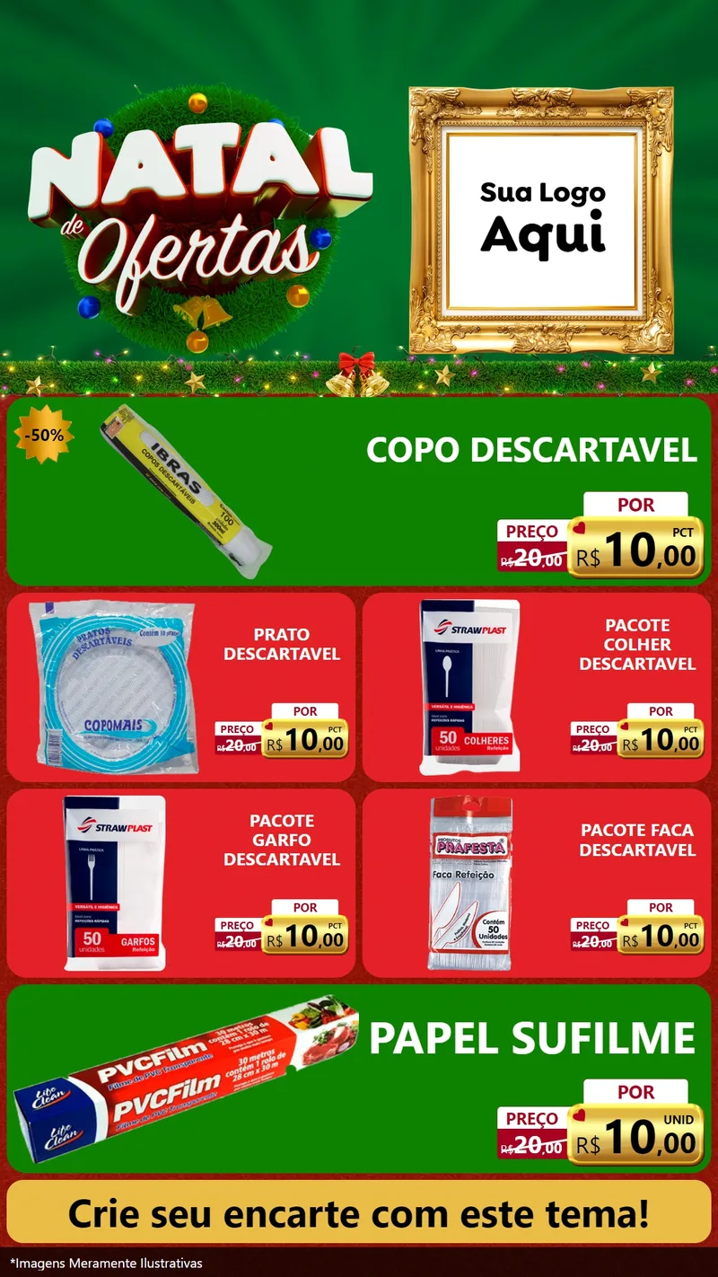 Modelo de TV para TV Vertical com o tema Natal de Ofertas para Embalagens