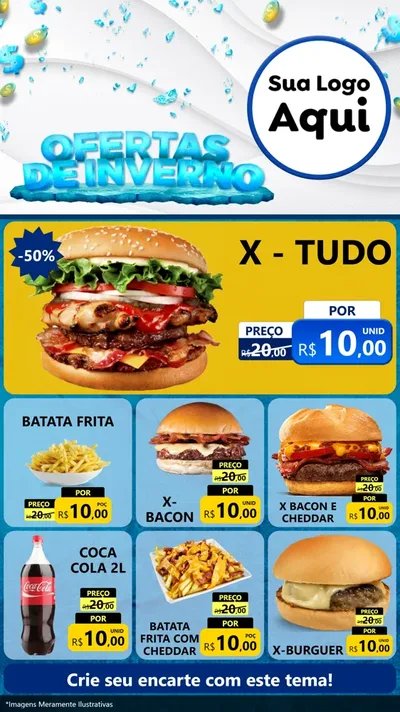 Modelo de Rede Social para Stories com o tema Ofertas de Inverno para Hamburgueria