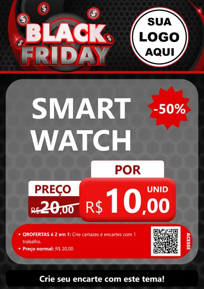 Modelo de Cartaz para Cartaz A4 Vertical com o tema Black Friday para Informática