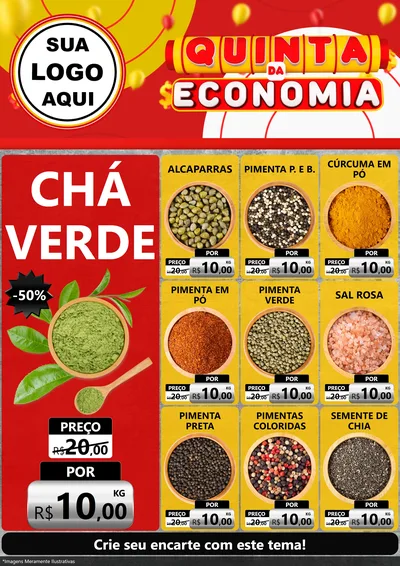 Modelo de Encarte para Encarte A4 Vertical com o tema Quinta da Economia para Produtos Naturais