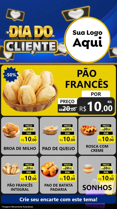 Modelo de Rede Social para Stories com o tema Dia Do Cliente para Padaria