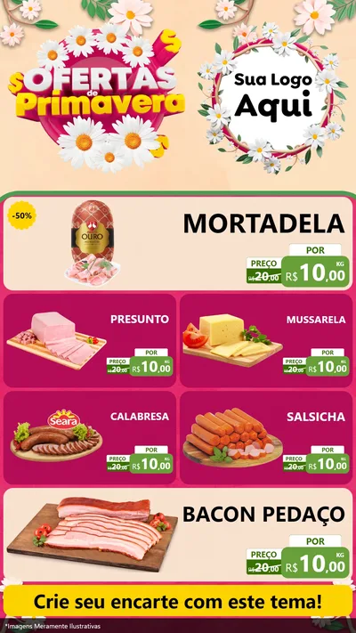 Modelo de TV para TV Vertical com o tema Ofertas de Primavera para Frios e Laticínios
