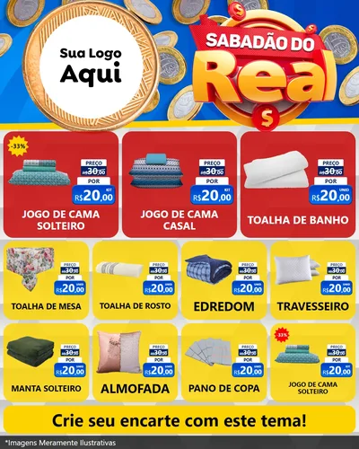 Modelo de Rede Social para Feed Instagram com o tema Sabadão do Real para Cama, Mesa e Banho